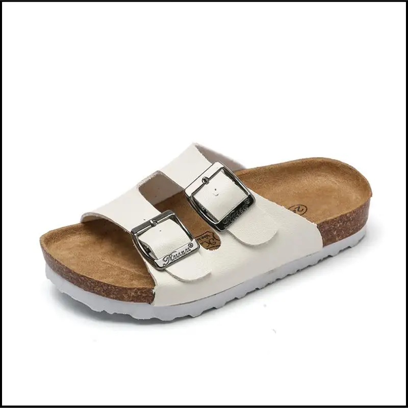 Летние детские пляжные сандалии для мальчика, шлепанцы, повседневная обувь для девочек, модные сандалии для родителей и детей, размеры 22-37 - Цвет: White