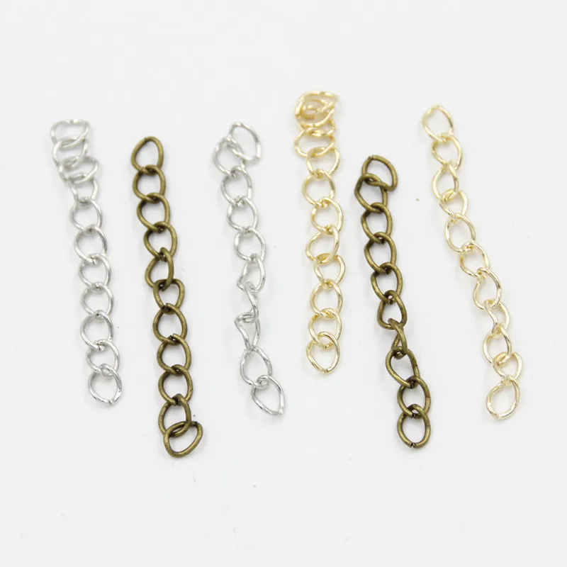 100pcs/lot Necklace Extension Chain Bulk Bracelet Extended Chains Tail