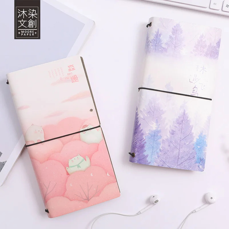 

Flyer Bird Forest PU Leather Cover Planner Notebook Diary Book Exercise Composition Bullet Journal Notepad Gift Stationery