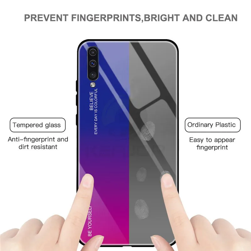 Чехол Keajor для Samsung Galaxy A70 роскошный градиентный жесткий чехол из закаленного