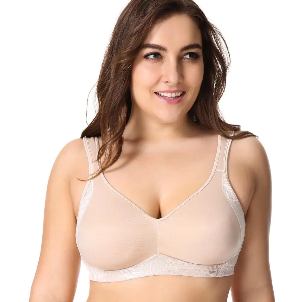 Women's New Seamless Wirefree No Padding Molded Full Cup Plus Size Bra