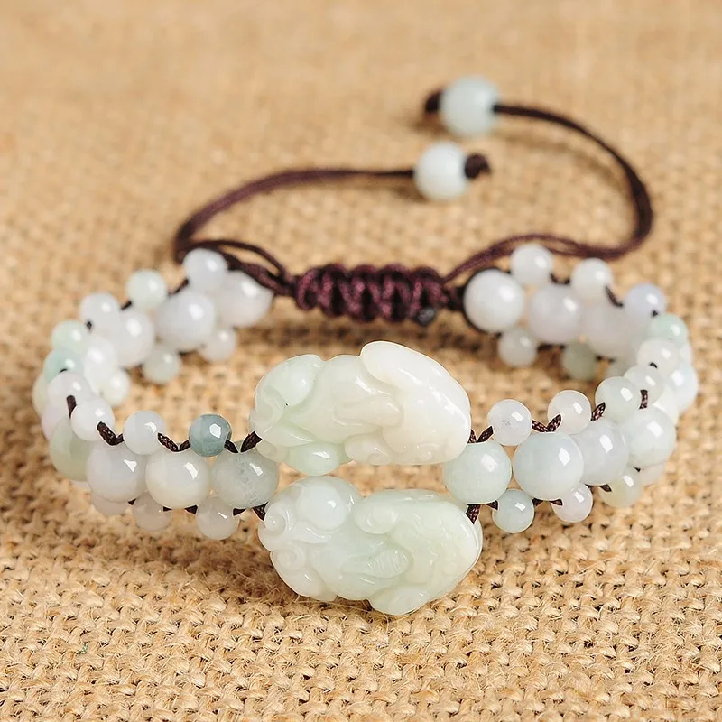 

New Ethnic Handmade Weave String 100% Natural A Pair of PIXIU Bracelet