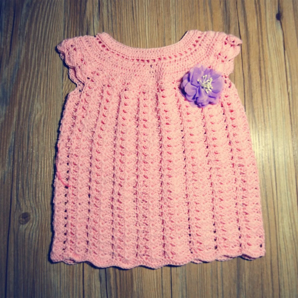 

QYFLYXUE-Baby girl dress Crochet Newborn baby Dress for Photo Prop Girls Summer Dress, Sundress.