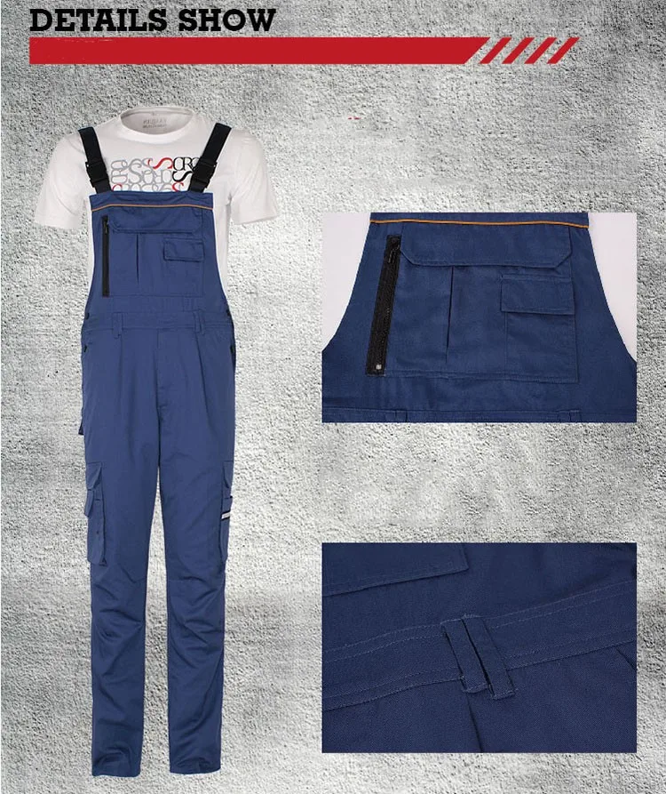 Men bib overall work coveralls fashion vintage locomotive repairman strap jumpsuit pants work uniform summer sleeveless overalls (4)