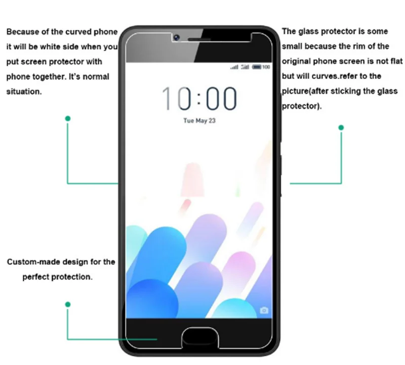 2 шт., закаленное стекло для Meizu M5C, защита экрана, ультратонкая Защитная пленка для Meizu M5C, стекло для Meizu A5, стекло 5 дюймов, Wolfsay