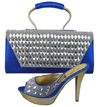 Hohe Qualität Dame Sandale High Heels Schuhe Und Tasche Mit steinen Für Abend-partei Italienische Schuhe Mit Passender Tasche Set 1308-34
