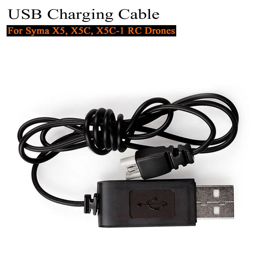1 Piece New Black USB Charging Cable Charger for Syma X5 X5C X5C-1 RC Quadcopter Drones Remote Control Airplanes Hot Sale