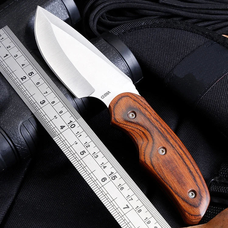 

SDIYABEIZ Outdoor Resin& Steel& Wood Handle Tactical Fixed Blade Knife 5Cr13Mov Stainless Steel Hunting Knives Tool
