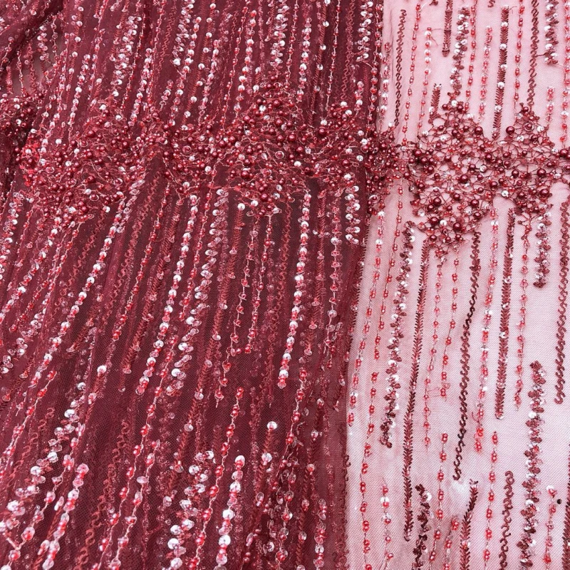 Красная кружевная ткань ручной работы африканская кружевная ткань ручной работы из бисера белого тюля для свадьбы, невесты, вечеринки, платья, сумочки, кружева