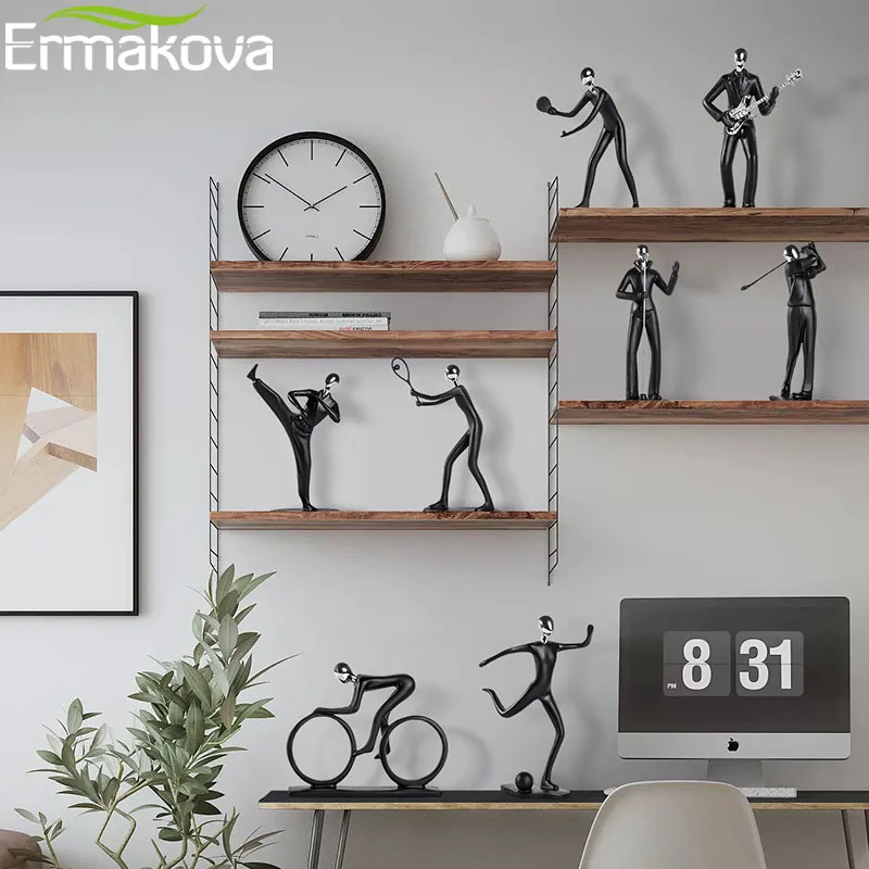 Online ERMAKOVA Moderne Kunst Abstrakte Harz Sportler Figur Sportler Skulptur Tennis Statue Hause Büro Wohnzimmer Dekoration