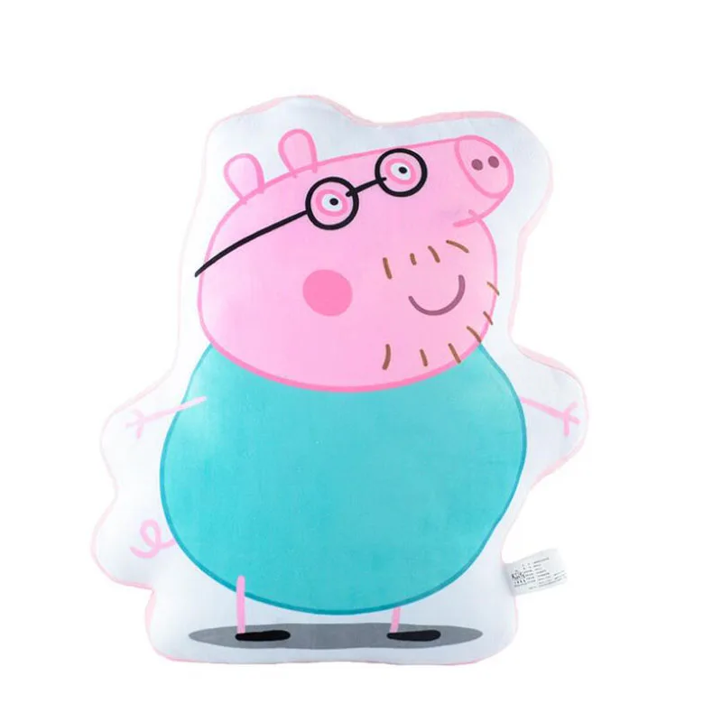 03 - 1pc Hot 42-46cm Genuine Peppa Pig peppa George dad mum Dinosaur family plush toy Biscuit pillow kids birthday Christmas gift Doll - Цвет: 03 - 1pc