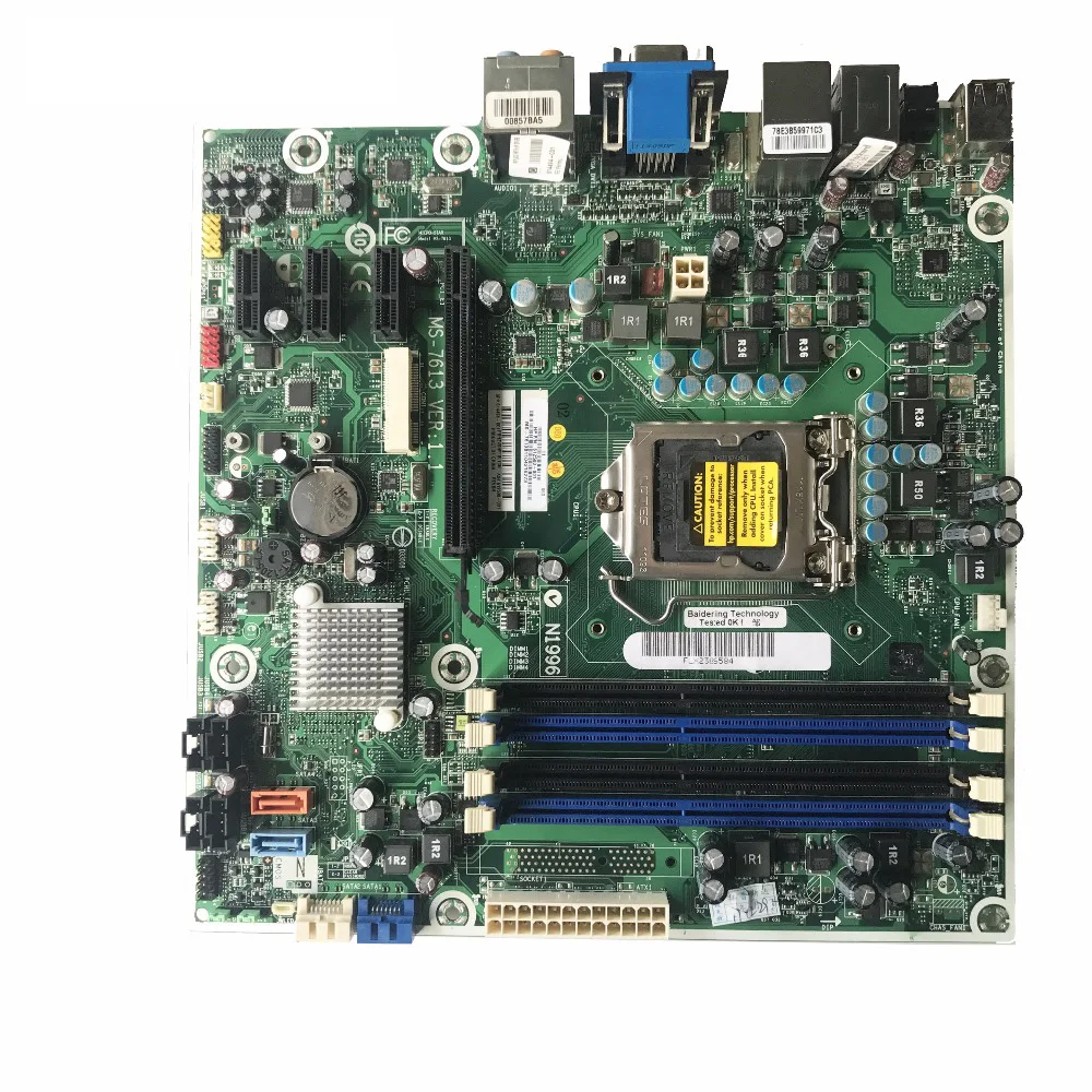 Материнская плата H57 для HP Pro 3130 7100 разъем 1156 614494-001 612500-001 601312-001 MS-7613 V1.1 100% рабочая |