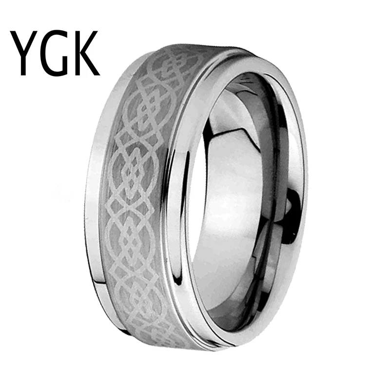 YGK Wedding Jewelry Lover's Ring Trendy Bands Rings for Women / Men  Pure Tungsten Engagement Anniversary Ring Party Ring