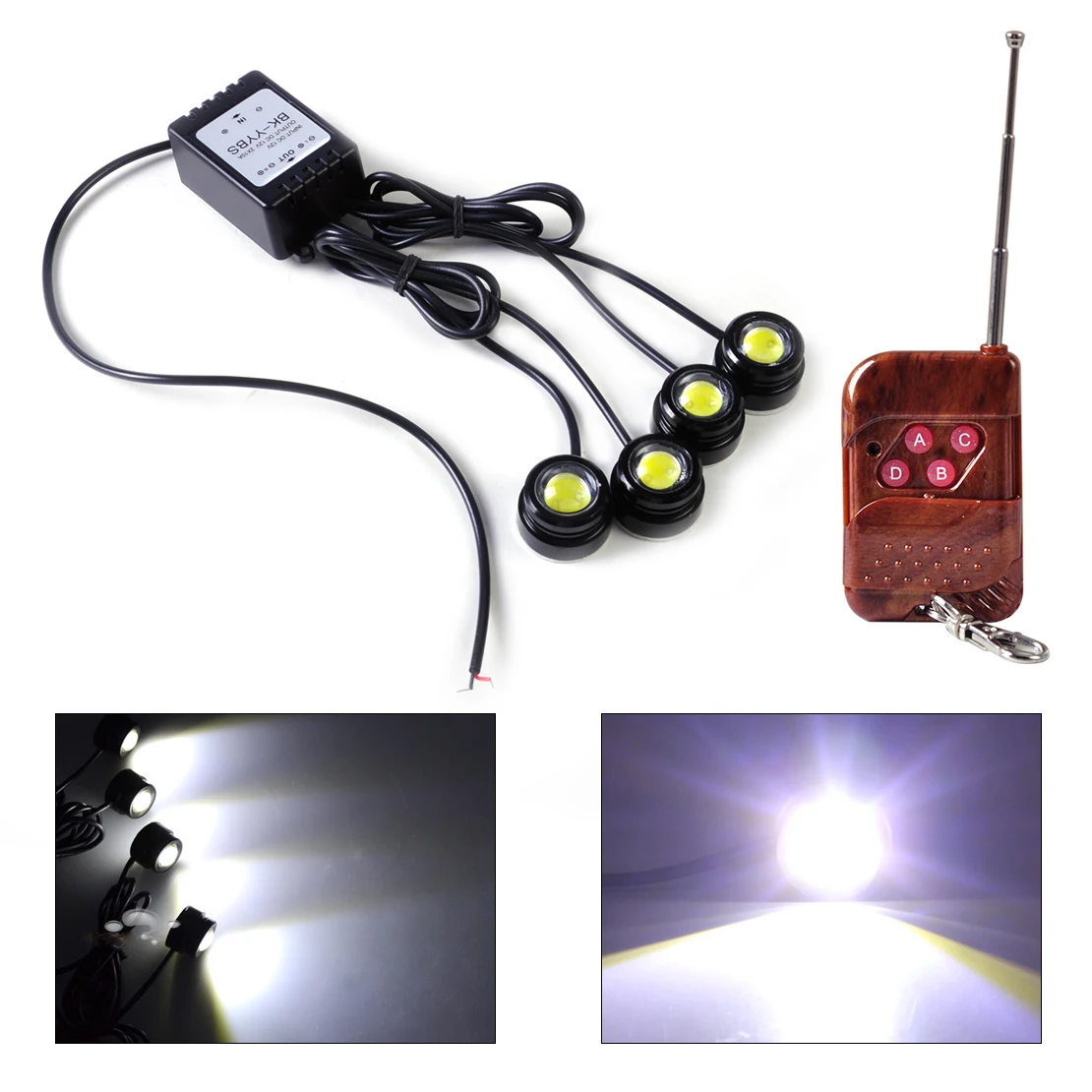 Beler New 4in1 12v Eagle Eye Hawkeye Led Strobe Lights Lamp Drl Beler New 4in1 12v Eagle Eye Hawkeye Led Strobe Lights Lamp Drl Wireless Remote Control For Vw Polo Audi A4 Nissan Toyota Honda In Car Light Embly From