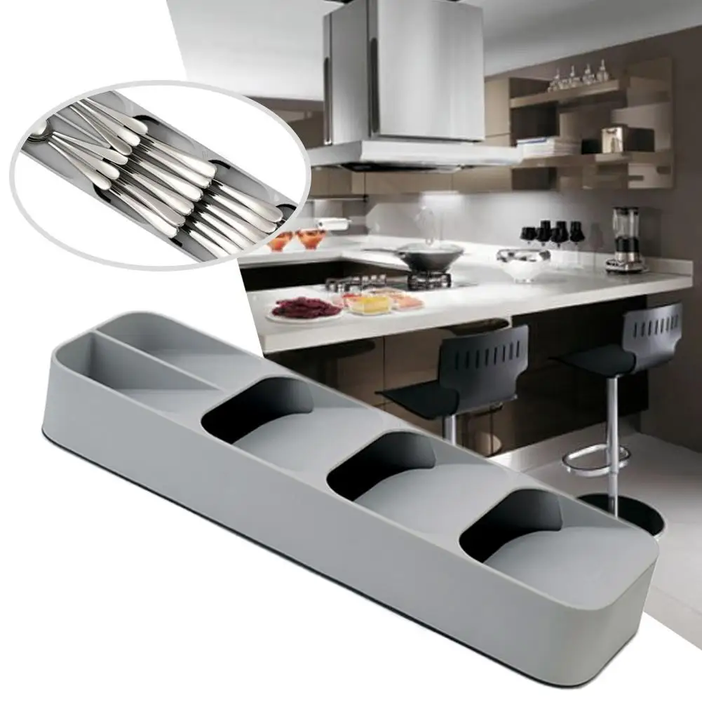 NEW Kitchen Drawer Organizer Tray Spoon Cutlery Separation Finishing Storage Box Cutlery Kitchen Storage Organization 2 Colors