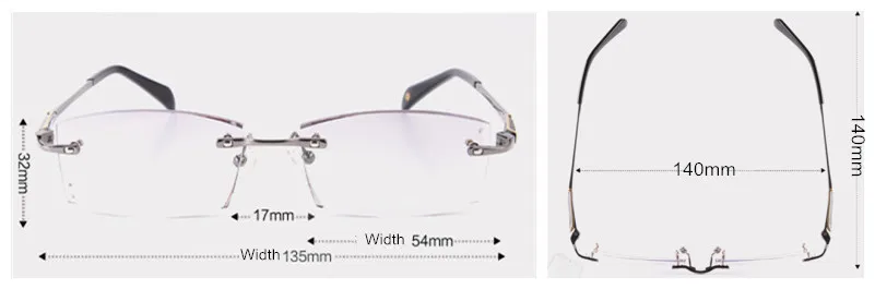 Титановые очки для мужчин без оправы по рецепту для чтения близорукость фотохромные прогрессивные очки большие широкие очки с цветными линзами