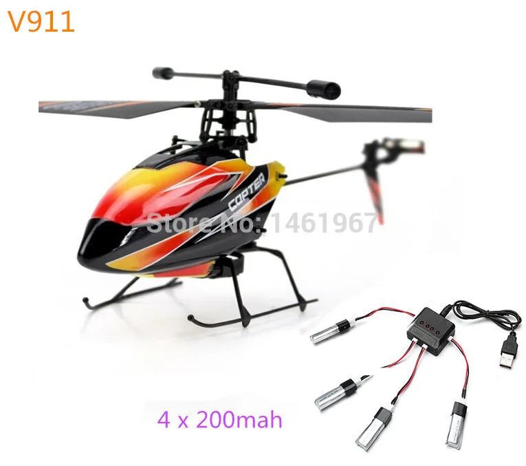 

WLtoys V911 V911-1 V911-V2 2.4G 4CH RC Helicopter BNF+4 PCs 200mah Batteries for WLtoy F929 F939 V911 V912 V913 transmitter
