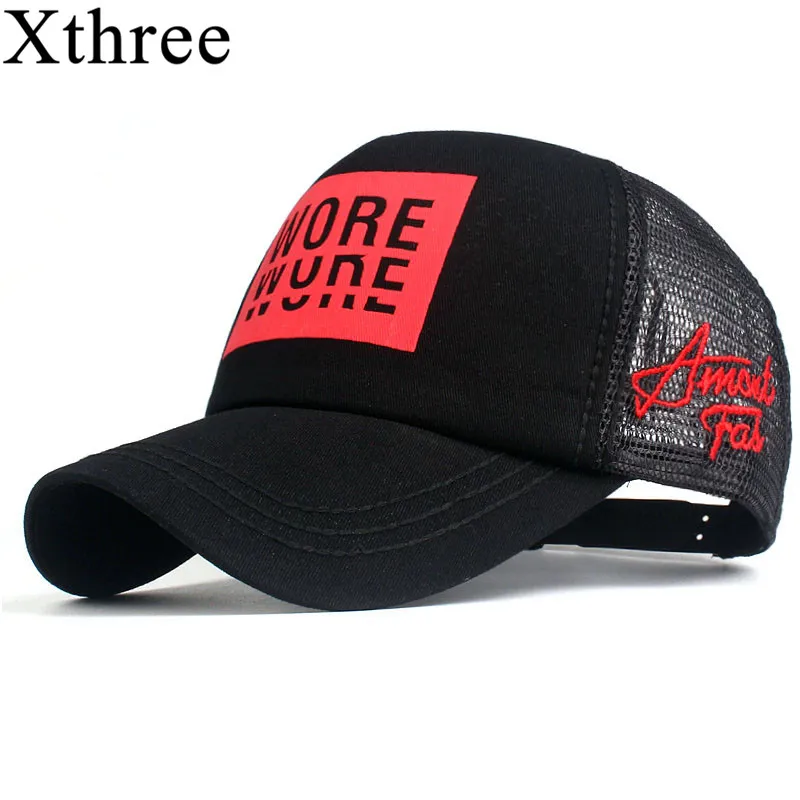 Xthree New Men's Baseball Cap Print Summer Mesh Cap Hats For Men Women Snapback Gorras Hombre Hats Casual Hip Hop Caps Dad Hat