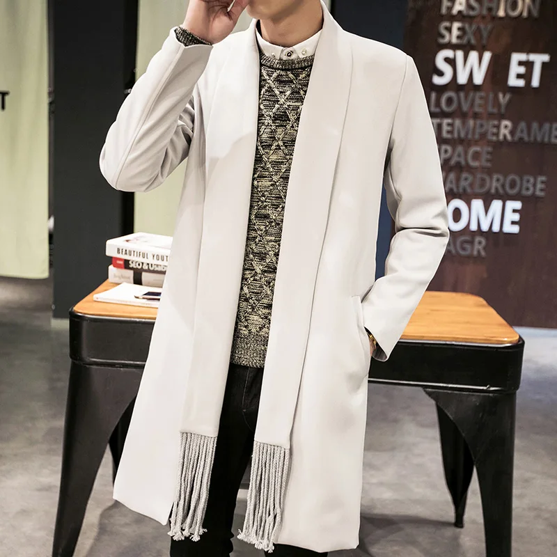 Open Stitch Overcoat Men Dust coat male Spring Fashion New Arrive Fringed Long jacket Open Stitch Overcoat Men Dust coat male Spring Fashion New Arrive Fringed Long jacket