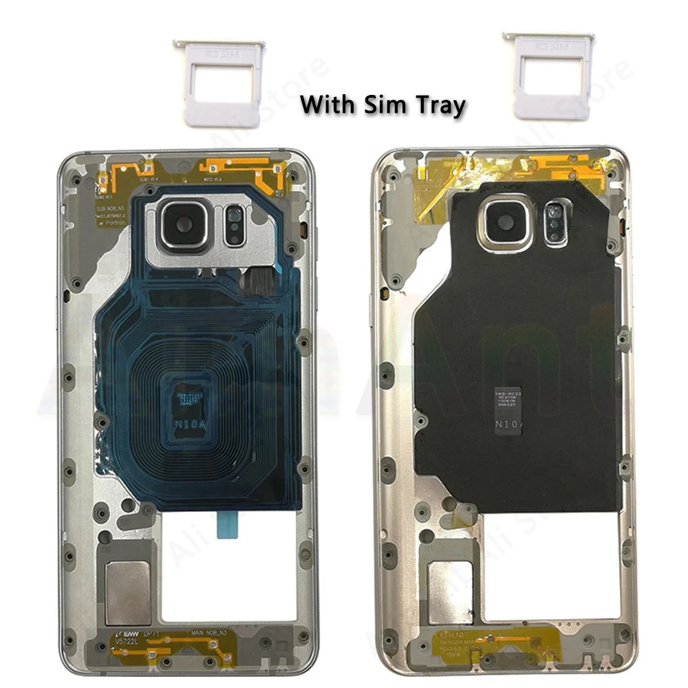 

For Samsung Galaxy Note 5 N920 N920A N920P LCD Holder Metal Plate Front Middle Frame Bezel Housing Camera Ring Glass Cover