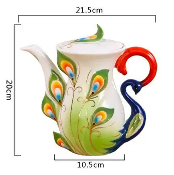 

Creative Peacock Cup European Coffee Teapot Ceramic Teaset