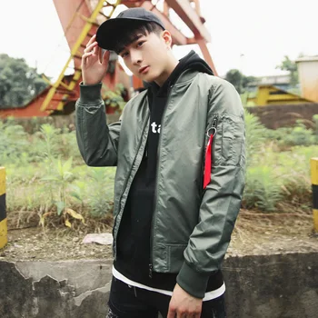 

Spring and Autumn Men's Thin Section Candy Coat Baseball Uniform Air Force Pilot Jacket Men's Tide Brand Short Jacket