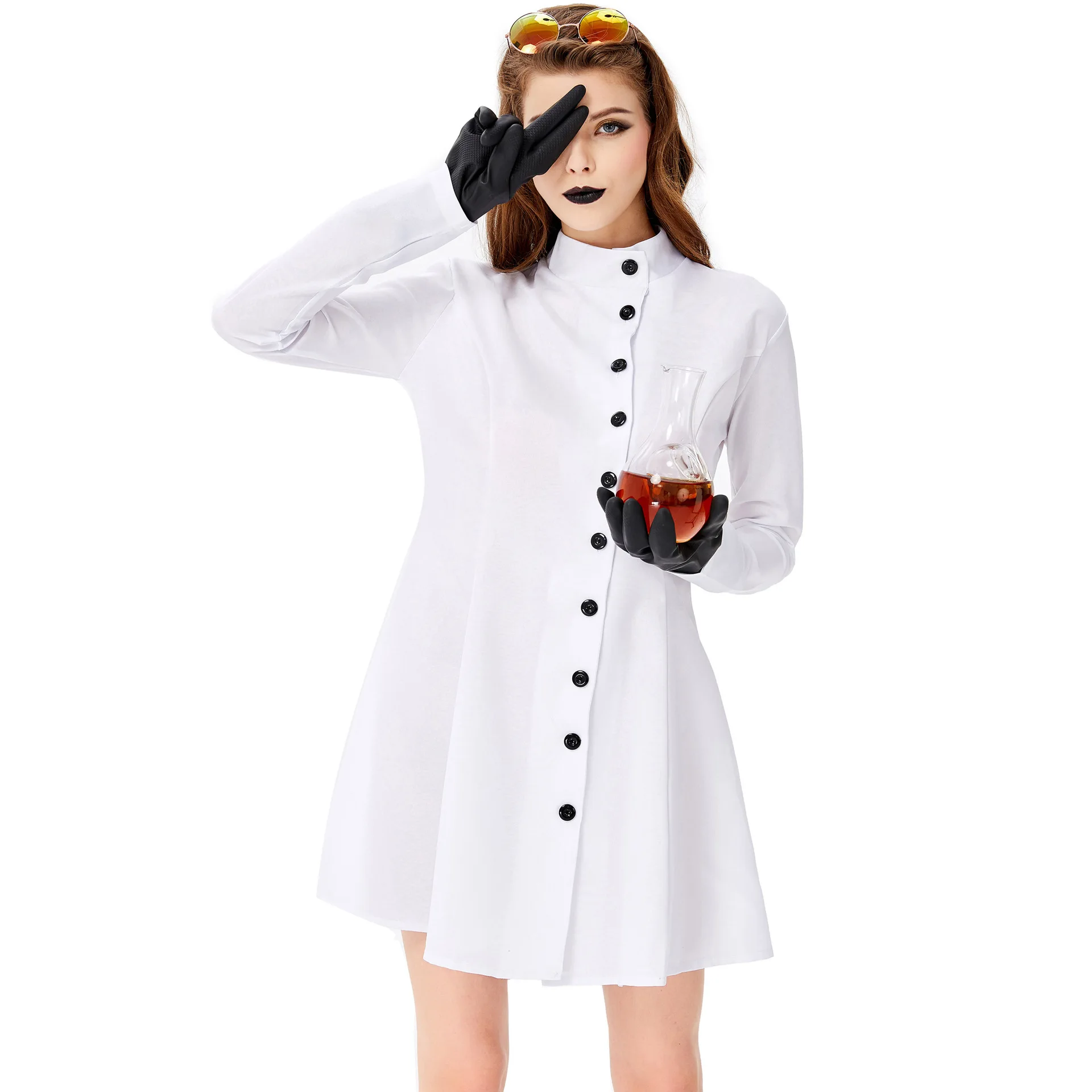 

Halloween carnaval kigurumi costume spoof party role cosplay dress crazy mad scientist uniform women gothic horror costume