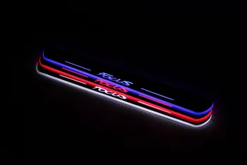 EOsuns LED 移動ドアスカッフポイントで Nerf バー & ランニングボードドア敷居プレートオーバーレイフォードフォーカス 2012 のためのライニング 14 、移動ライト