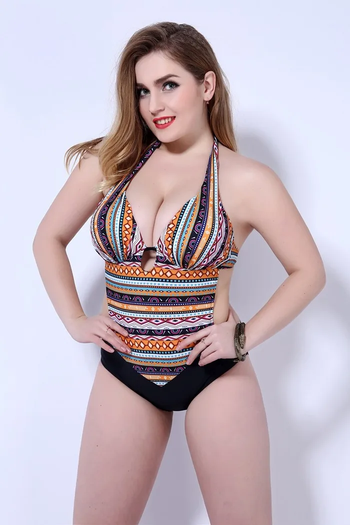 Сексуальный цельный купальник женский плюс размер бикини бразильские Купальники Монокини сдельный женский купальный костюм 2 цвета XL-3XL