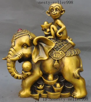 

Christmas China fengshui brass Wealth yuanbao Money Lucky Monkey Auspiciou Elephant statue Halloween