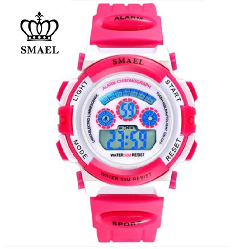 Детские спортивные часы SMAEL Водонепроницаемые многофункциональные электронные