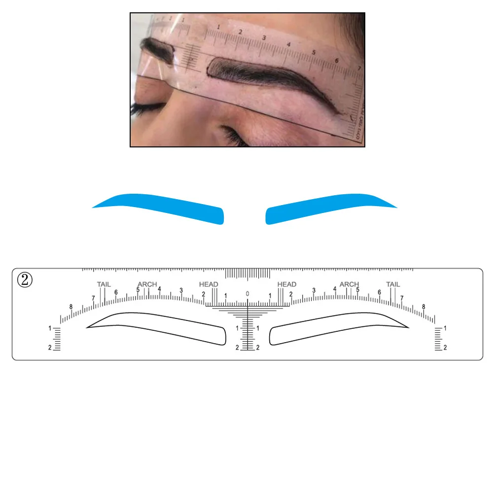 48 шт. трафареты для микроблейдинга бровей, наклейки, принадлежности для перманентного макияжа, одноразовые формы для бровей, руководство по рисованию