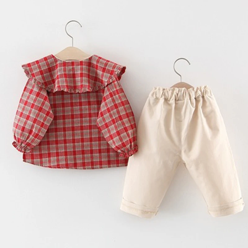 Детский комплект одежды для девочек, формальная рубашка и штаны комплект из 2 предметов для девочек, милая Рождественская одежда осенний костюм От 4 до 5 лет Изысканная одежда