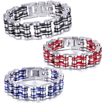 

Mens Cyclist Jewelry 3 Color Stainless Steel Bicycle Motorcycle Chain Bracelets Bangles Friendship Pulseira Masculina