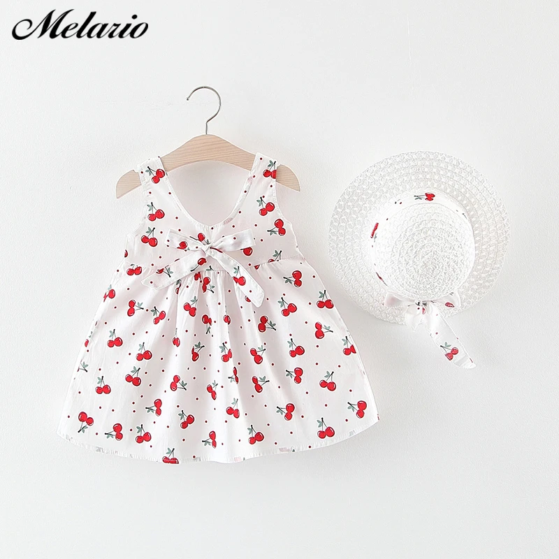 Платье для малышей «меларио»; летнее платье-пачка для новорожденных девочек; платья принцессы с принтом для маленьких девочек; сарафан ; шапки ; одежда из 2 предметов