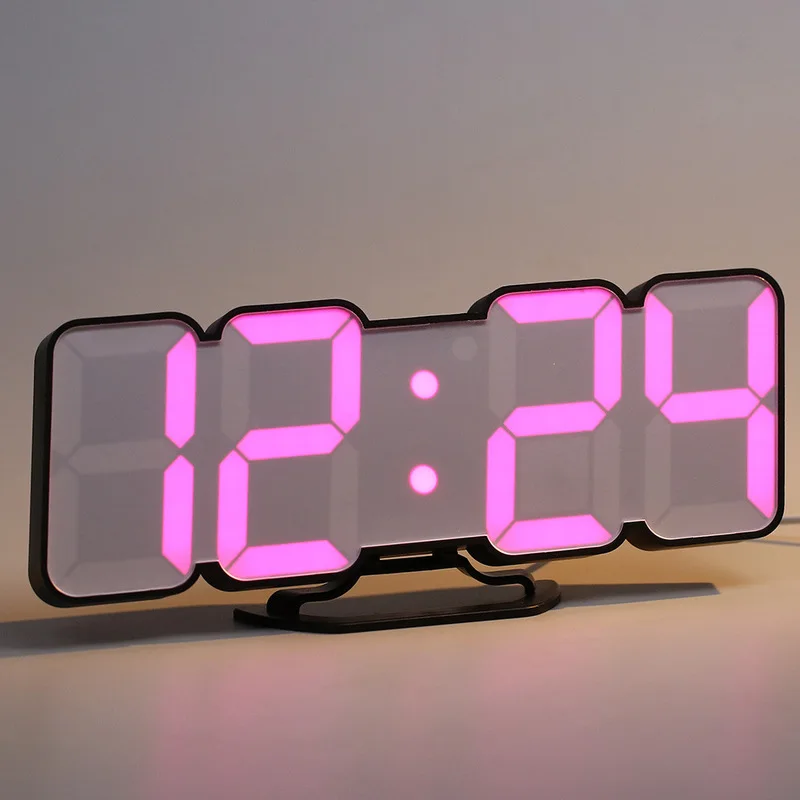 

Colorful Digital Electronic Desktop Clock LED Clock 12/24 Hours Display Alarm Clock and Snooze 8888 Display Blue Green Red White