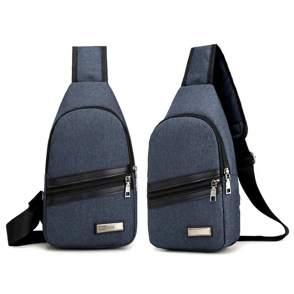 

Men's Shoulder Bag Sling Chest Pack USB Charging Sports Crossbody Waist Packs Messenger Bags Male Chest Phone Pouch