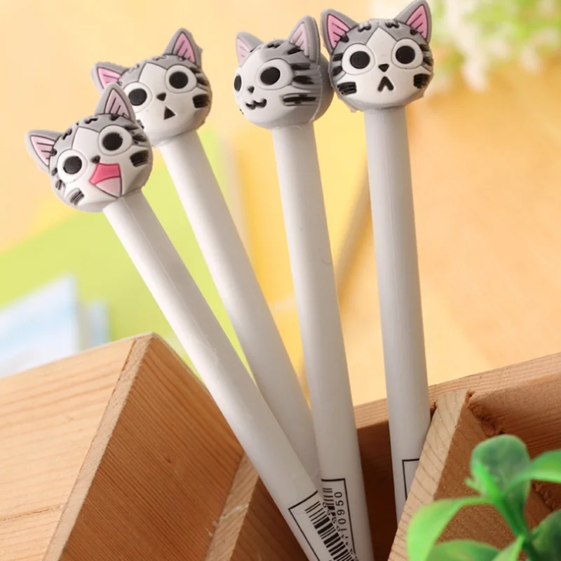 

4 Pcs/set Cute cartoon cat gel pen stationery pens material office school supplies Stationery Writing Pens