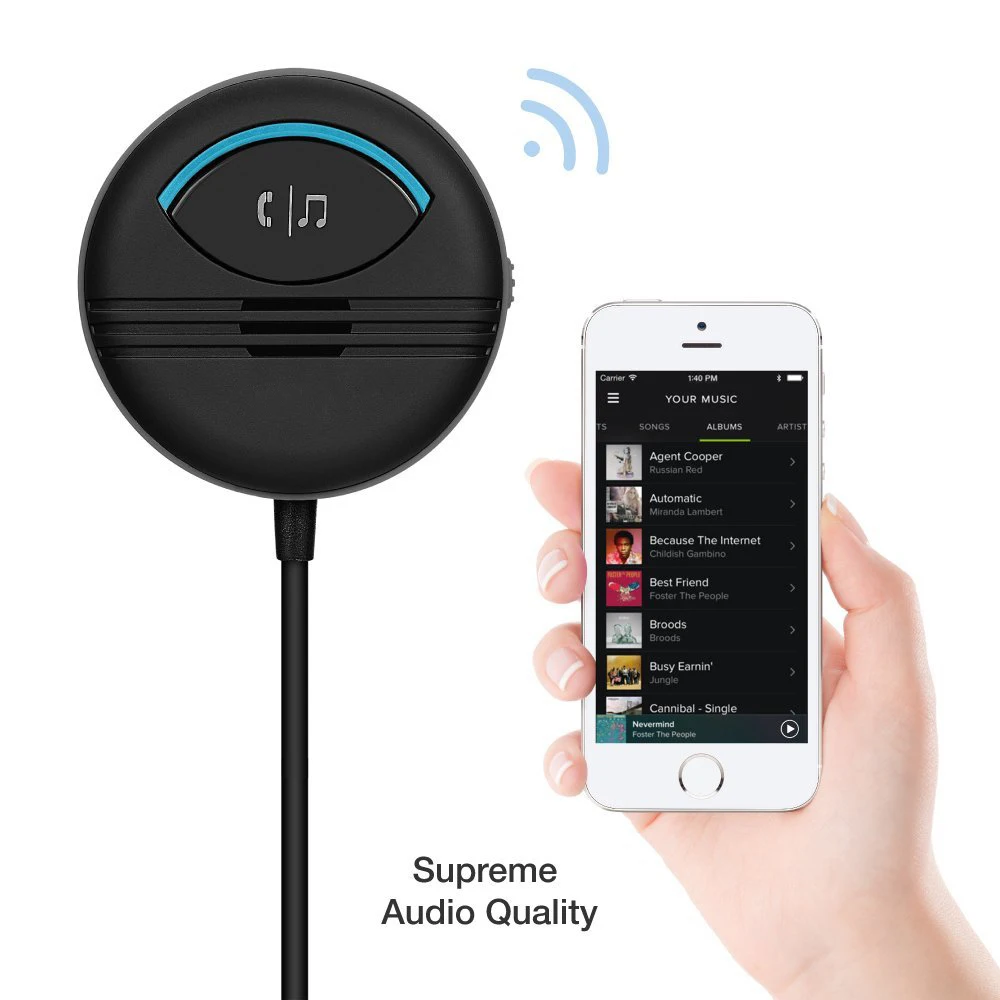 Best Seller Noise Cancelling AUX Handsfree Bluetooth Car Kit Built in