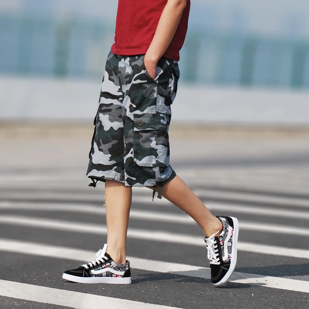 Мужские шорты Карго крутая камуфляжная летняя Горячая Распродажа хлопковые мужские шорты кэжуал Удобная брендовая одежда камуфляжные мужские шорты Карго