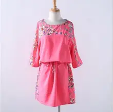 5XL 6XL Large Size 2017 Summer Dress Big Size Print Dress Blue Red Yellow Straight Dresses Plus Size Women Clothing Vestidos