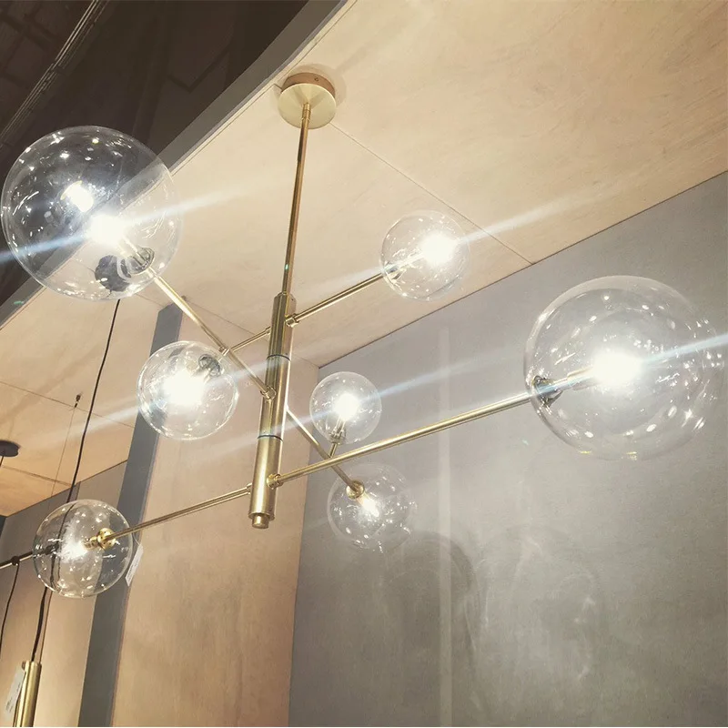 

Clear Lampshade Foyer Led Pendant Lights 110-220V Modern Dining room Bedroom Hall Pendant Lamp 360 Degree Rotation Loft Hanglamp