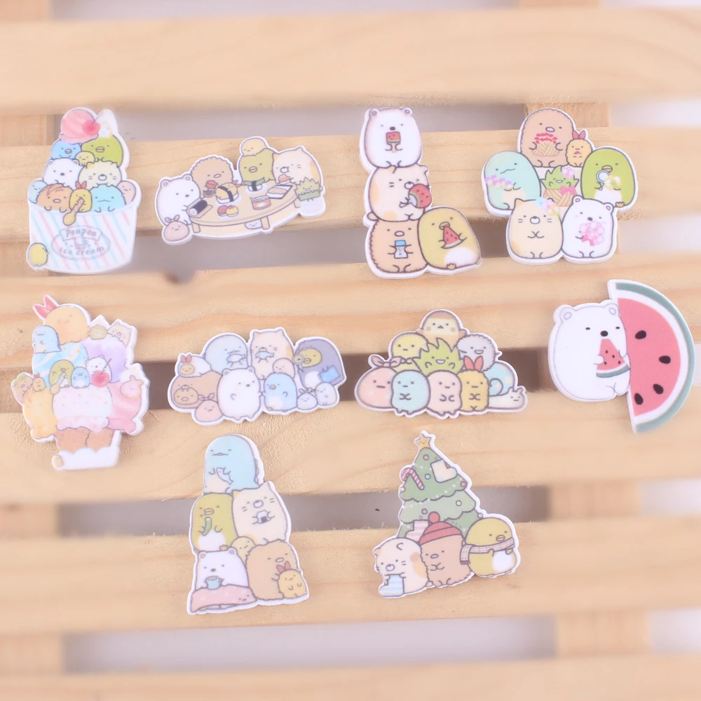 

50pcs 10 Styles Mix Cute Cartoon Animals Flatback Resin Cabochon Kawaii Planar Resin DIY Crafts For Home Decoration Accessories