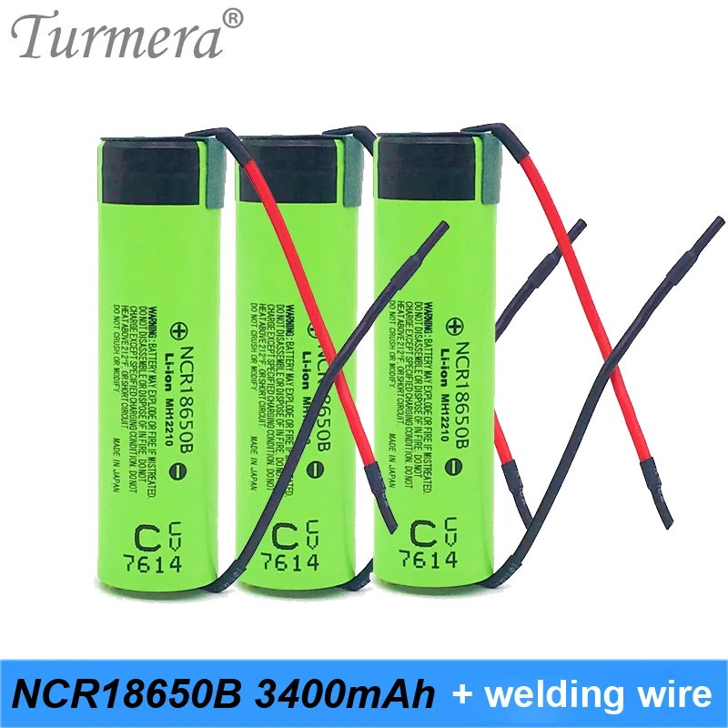 original battery 18650 3400mah ncr18650b 3.7v for power bank and screwdriver + welding wire Turmera | Электроника