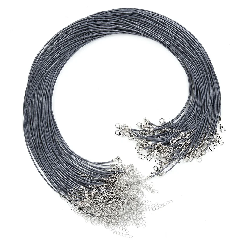 

LanLi 50pcs/100pcs Handmade Decorations Accessories Necklace Wax Cords DIY Ornaments Materials 1.5/2.0mm