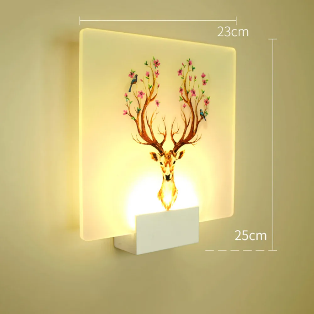SuperNight European LED Wall Lamp Deer Mural lamp Modern Aisle Corridor Bedroom Bedside Night Light for Home Hotel Decoration (9)