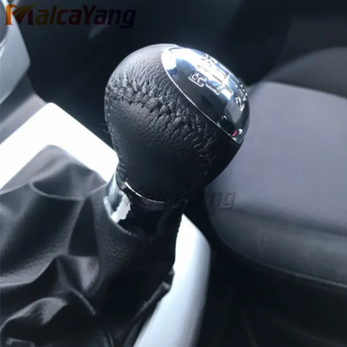 

5/6 Speed Black Chrome Leather Manual Gear Stick Shift Knob For Mazda 3 5 6 323 626 RX-8 Premavy MPV Car Styling Accessories
