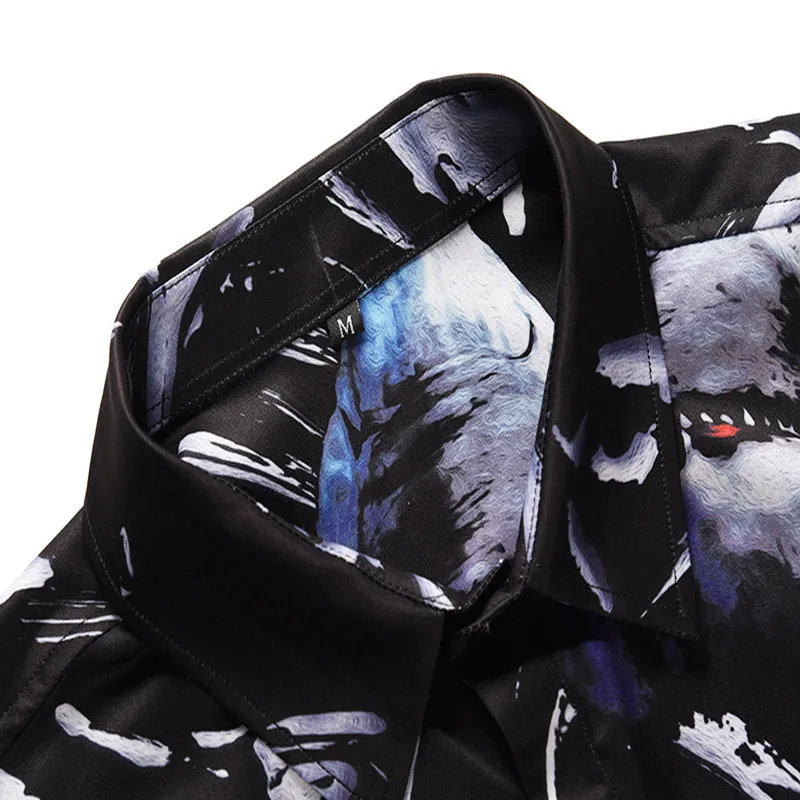 Новинка 2019 года для мужчин рубашка лето печатных Camisa Гавайская Акула случайный Slim Fit с короткими рукавами, Мужская