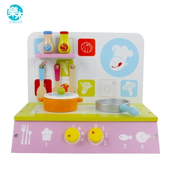 wooden toy cooking set