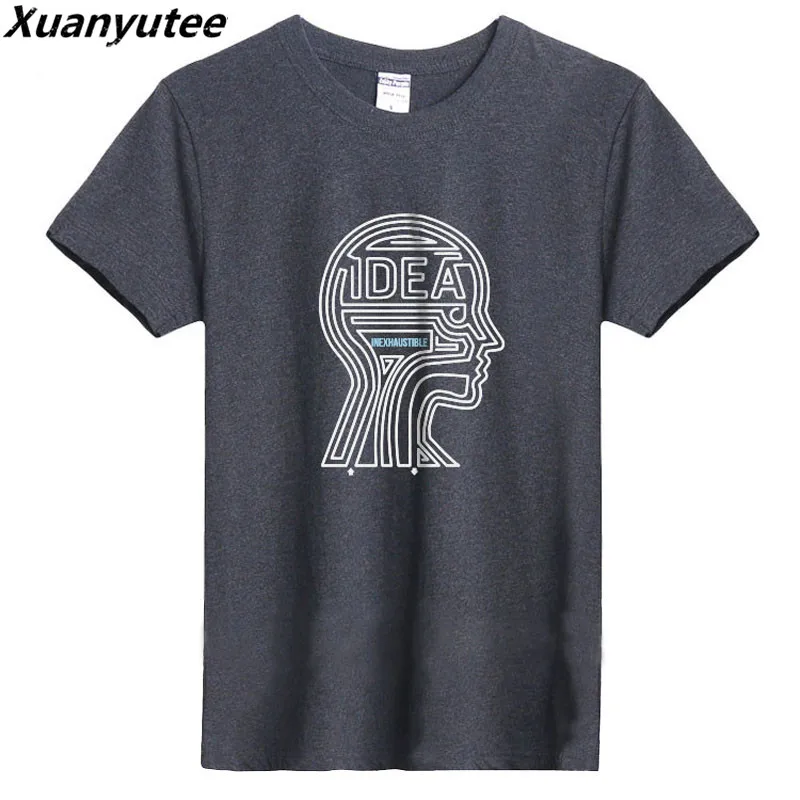 Xuanyutee Geek T-shirt Men FEEK IDEA DIY Printe Easy Fits GEEKY Programmer Boyfriend 100%Cotton Big Yard O-Neck Short Sleeve Tee | Мужская
